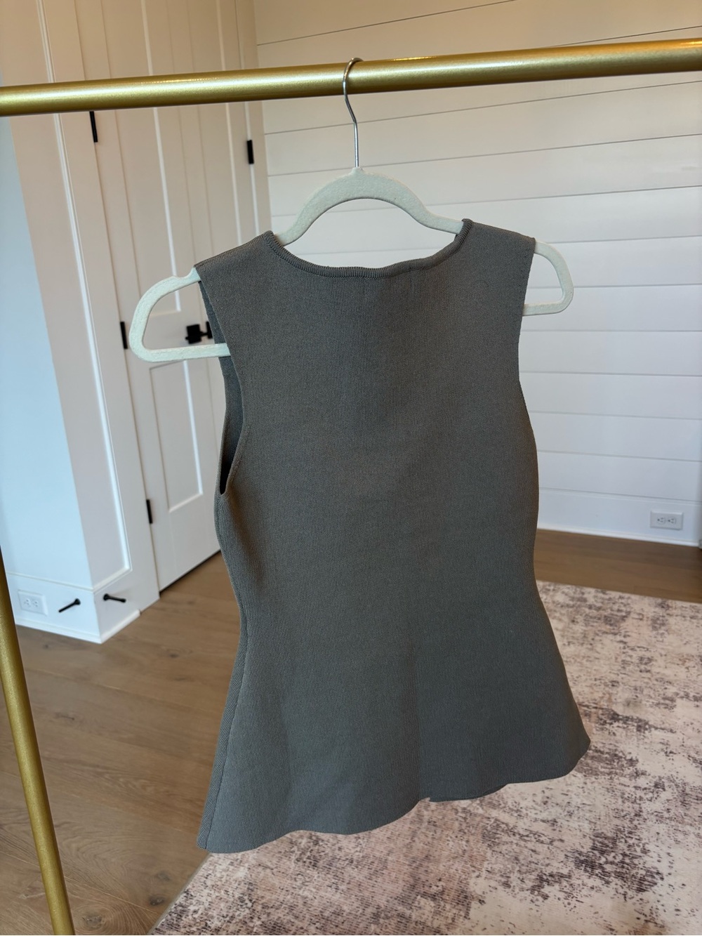 Petal & Pup Olive Sleeveless Peplum Button Top - Picture 2 of 4